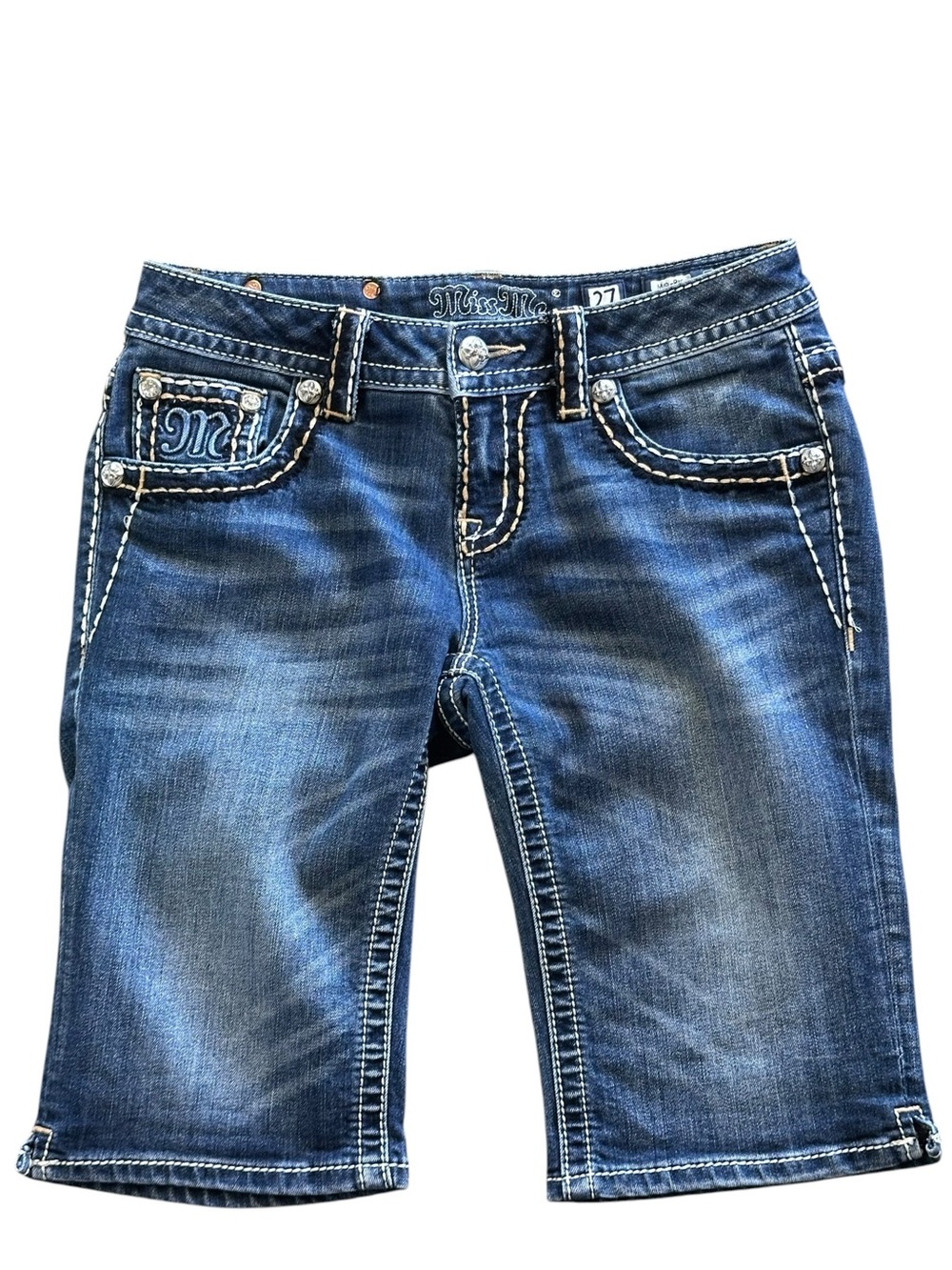 Miss Me Mid Rise Bermuda Denim Shorts Size 27
